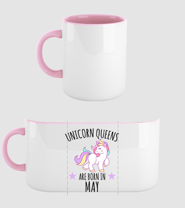 Unicorn queens are born in - May model roz deschis pe tricou