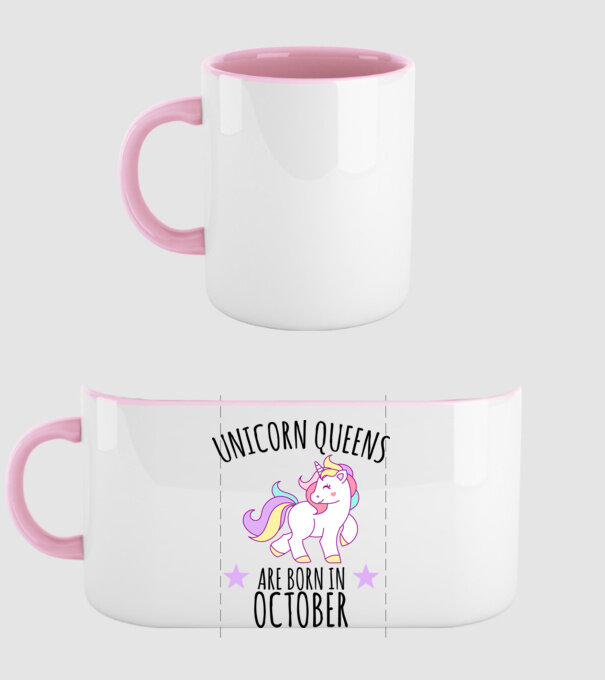 Unicorn queens are born in - October model roz deschis pe tricou