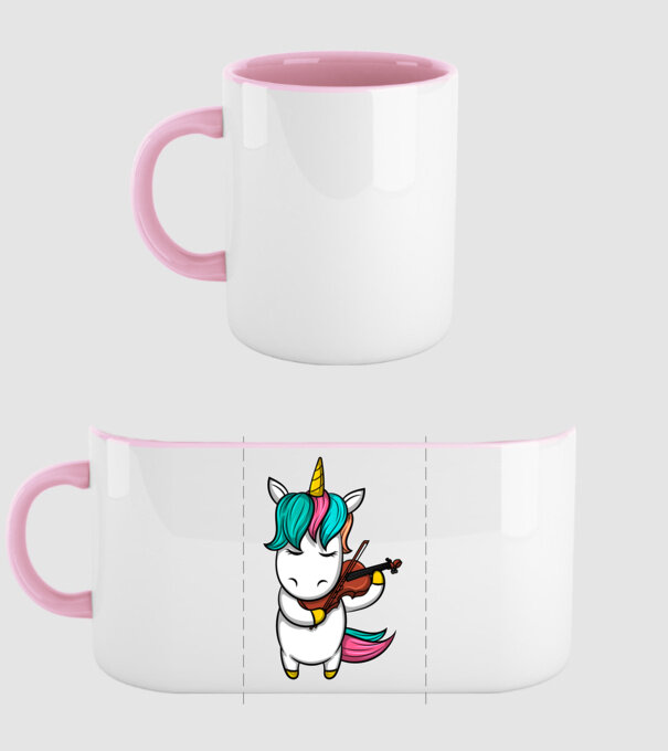Unicorn Violin model roz deschis pe tricou