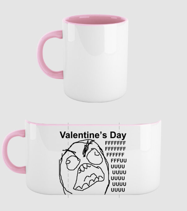 Valentines day fuuuu model roz deschis pe tricou
