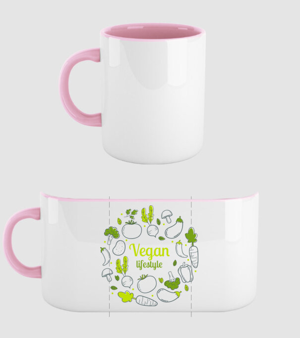 vegan lifestyle model roz deschis pe tricou