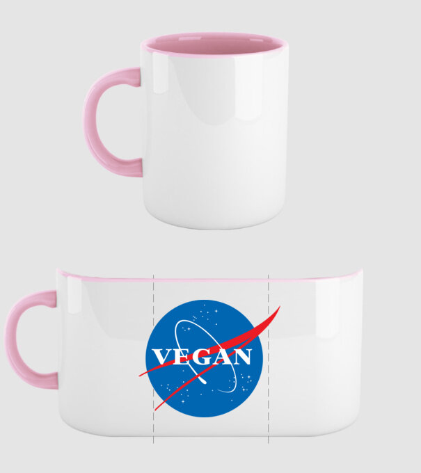 vegan nasa model roz deschis pe tricou