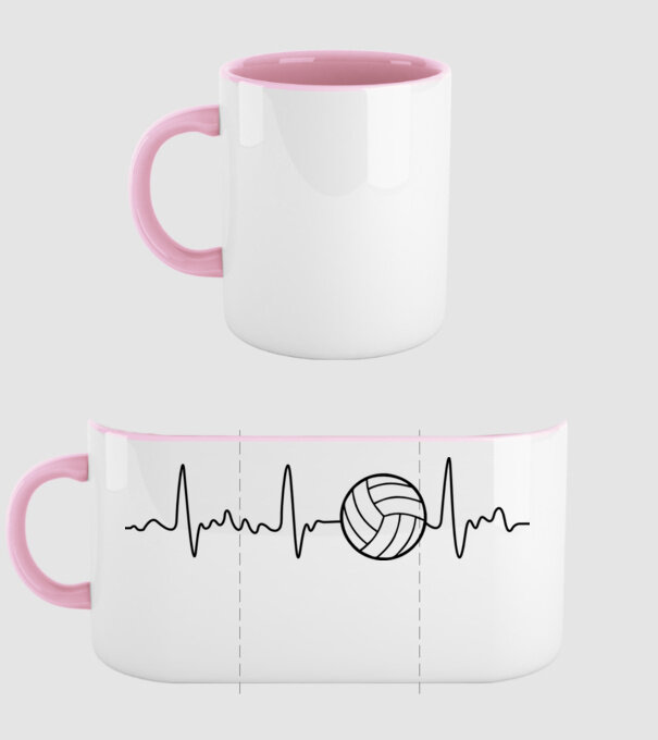 Volleyball heartbeat model roz deschis pe tricou