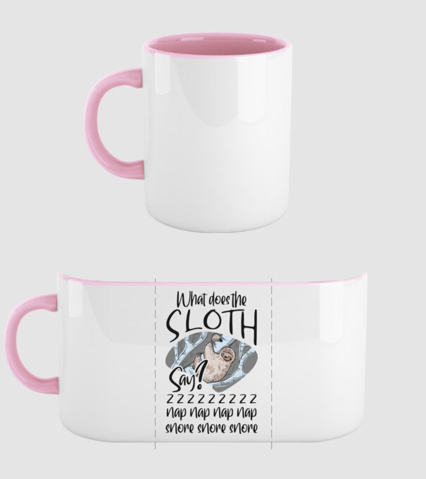 What does the sloth say model roz deschis pe tricou
