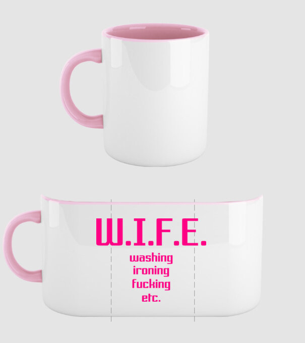WIFE 3 model roz deschis pe tricou