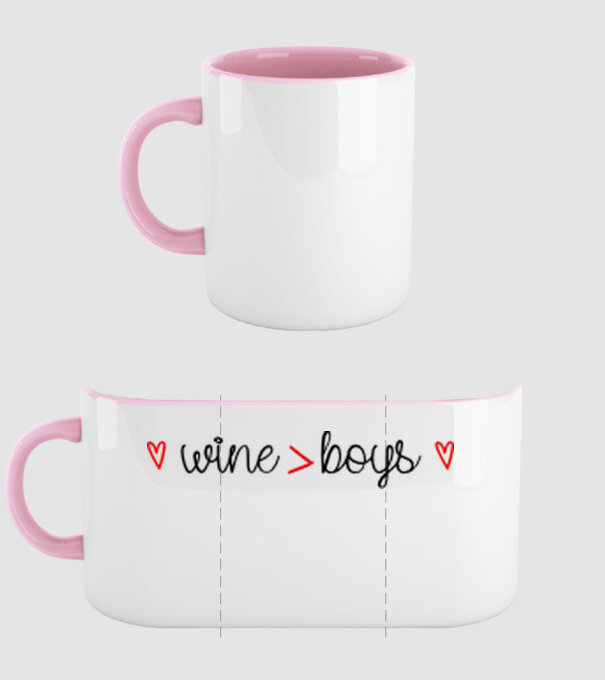 Wine and boys model roz deschis pe tricou