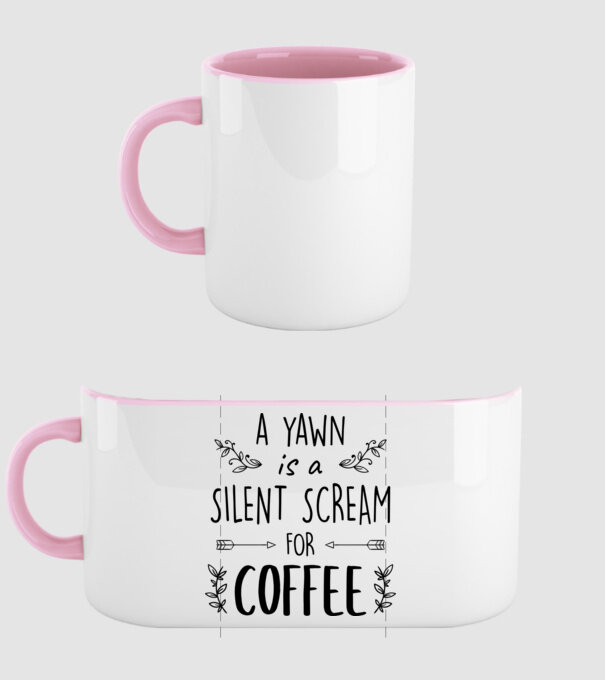 Yawn is a silent scream model roz deschis pe tricou