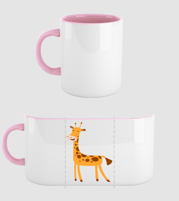 Girafă drăguță model roz deschis pe tricou