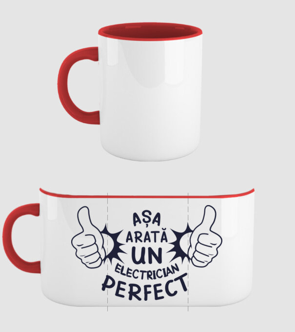 Așa arată un ELECTRICIAN perfect model roșu pe tricou