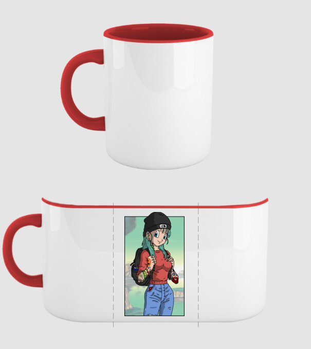 dragon ball bulma model roșu pe tricou