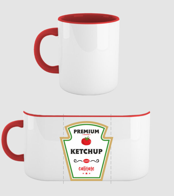 ketchup premium - calitate model roșu pe tricou