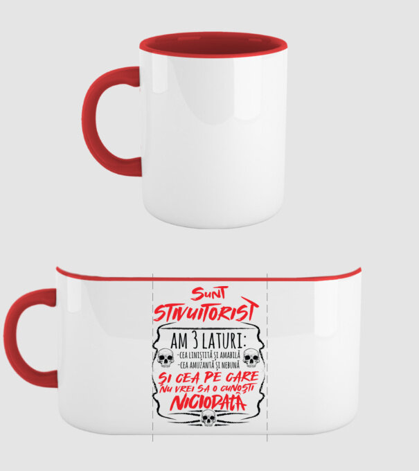 sunt stivuitorist am 3 laturi model roșu pe tricou
