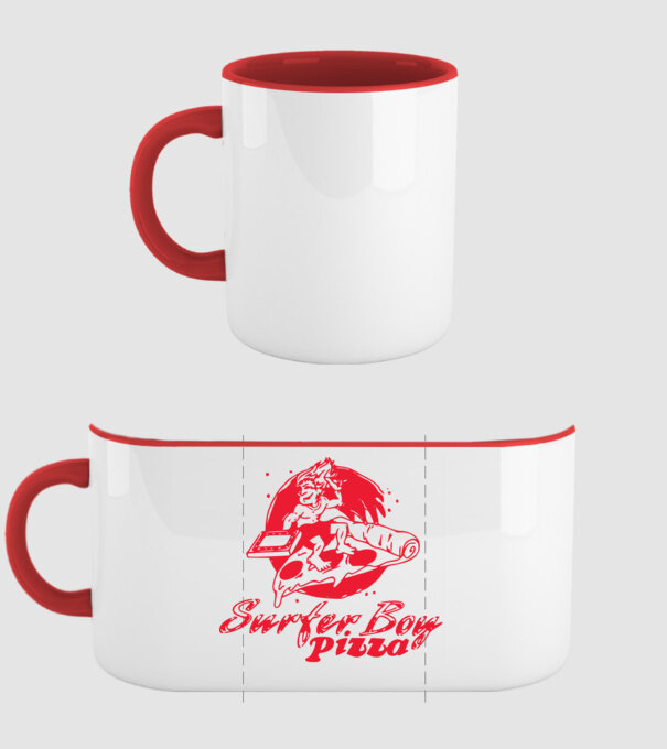 surfer boy pizza stranger things model roșu pe tricou