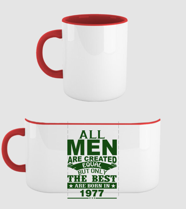 All men are created - 1977 model roșu pe tricou