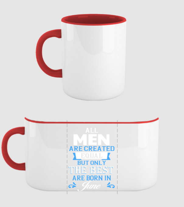 All men created equal but only the beat are born in june model roșu pe tricou