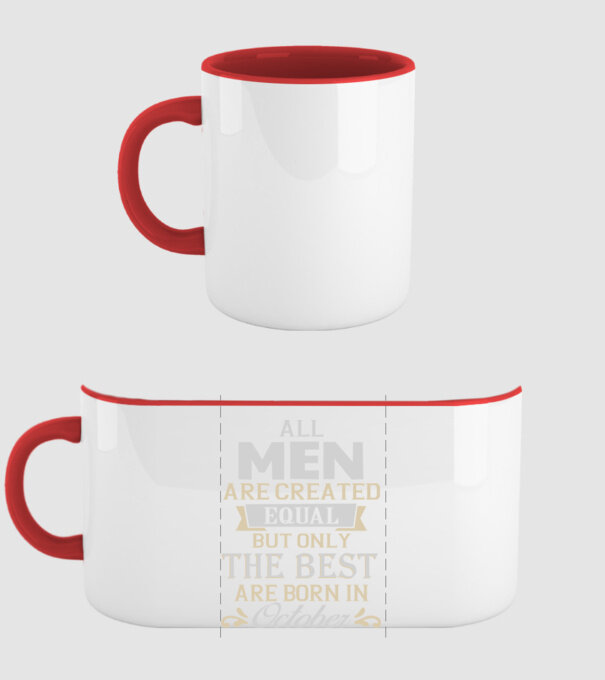 All men created equal but only the beat are born in october model roșu pe tricou