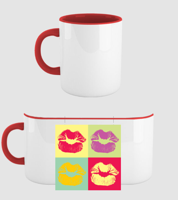 Pop Art Kiss model roșu pe tricou