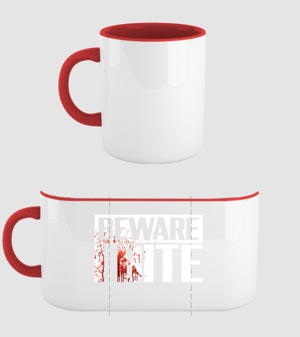 Beware i bite model roșu pe tricou