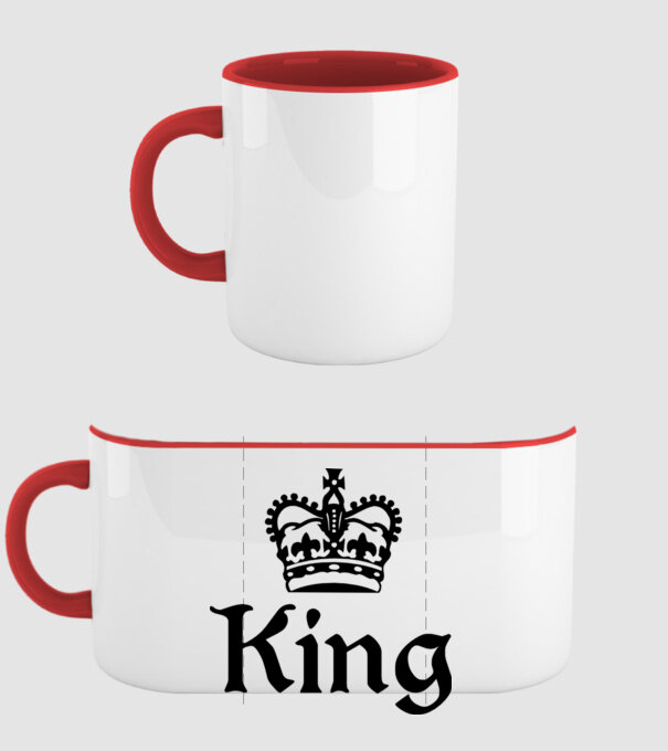 King 01 model roșu pe tricou