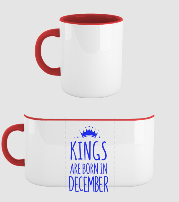 Kings are born in - December model roșu pe tricou