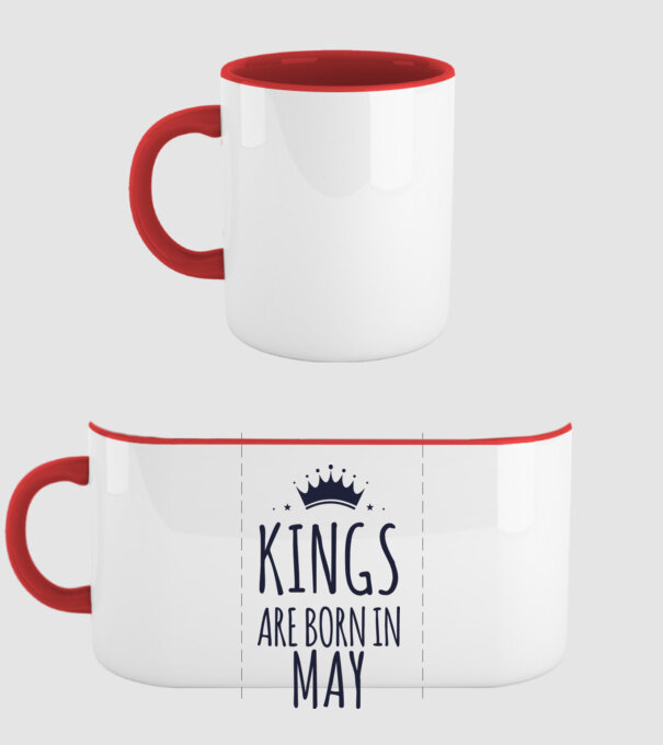 Kings are born in - May model roșu pe tricou