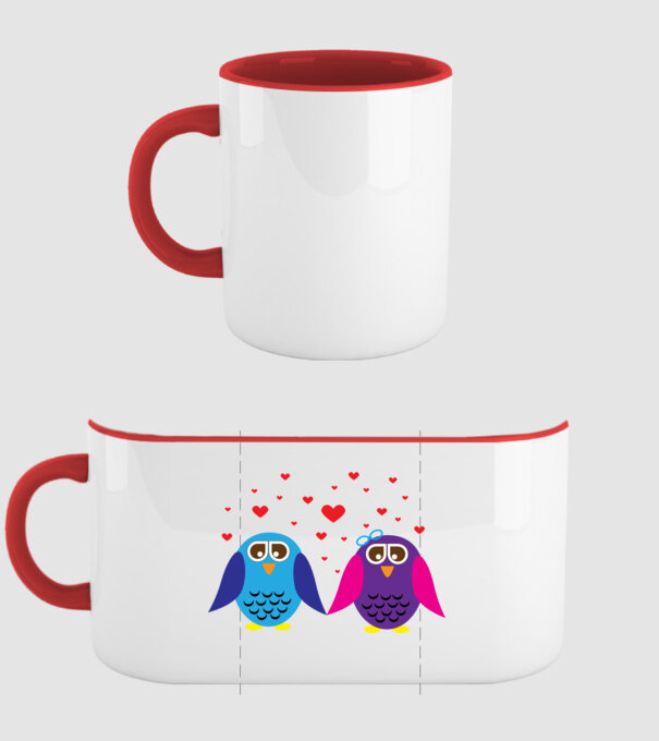 Owl Love model roșu pe tricou