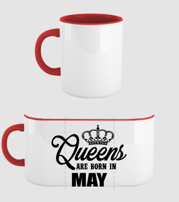 Queens are born in May model roșu pe tricou