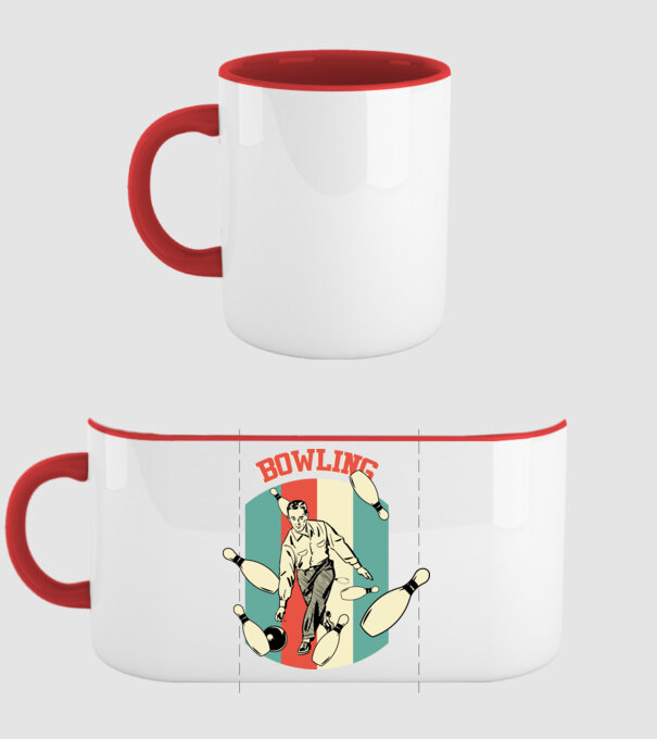 Retro Bowling model roșu pe tricou