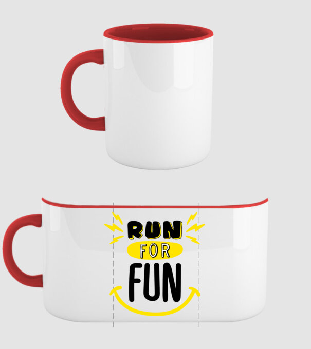 Run for fun model roșu pe tricou