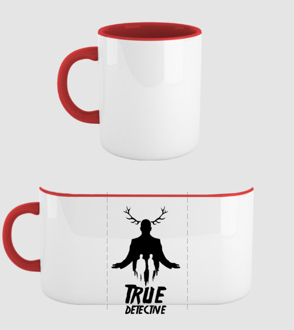 True Detective model roșu pe tricou
