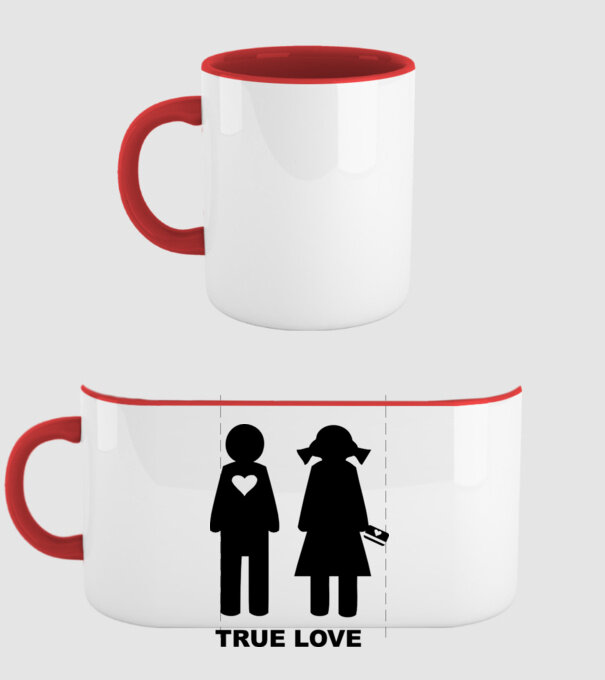 True Love model roșu pe tricou