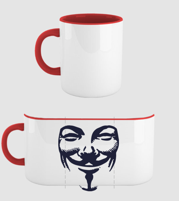 vendetta mask model roșu pe tricou