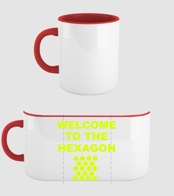 Welcome to the hexagon model roșu pe tricou