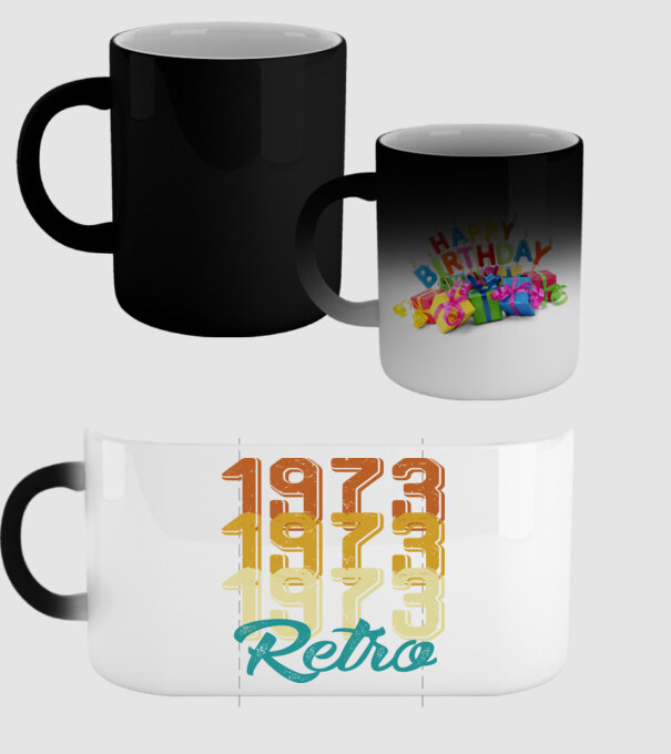 1973 retro model negru pe tricou