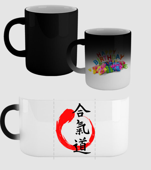 Aikido model negru pe tricou
