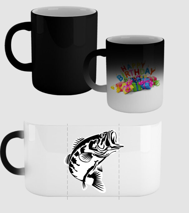 AngryFish model negru pe tricou