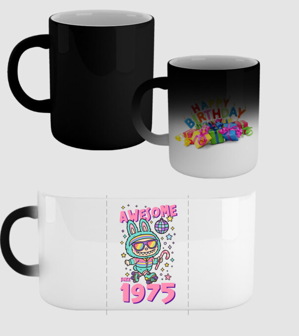 Awesome since 1975 - Labubu model negru pe tricou