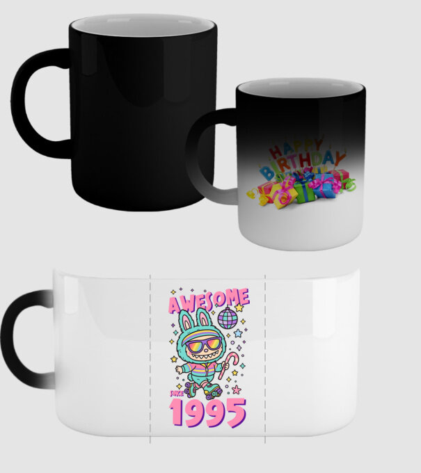 Awesome since 1995 - Labubu model negru pe tricou
