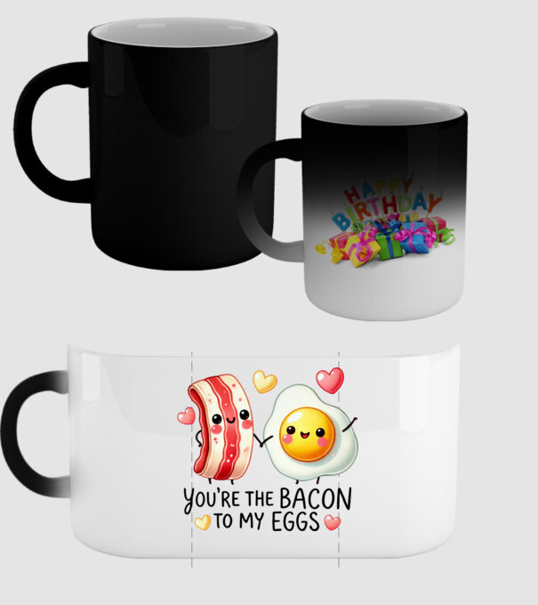 Bacon to my Eggs model negru pe tricou