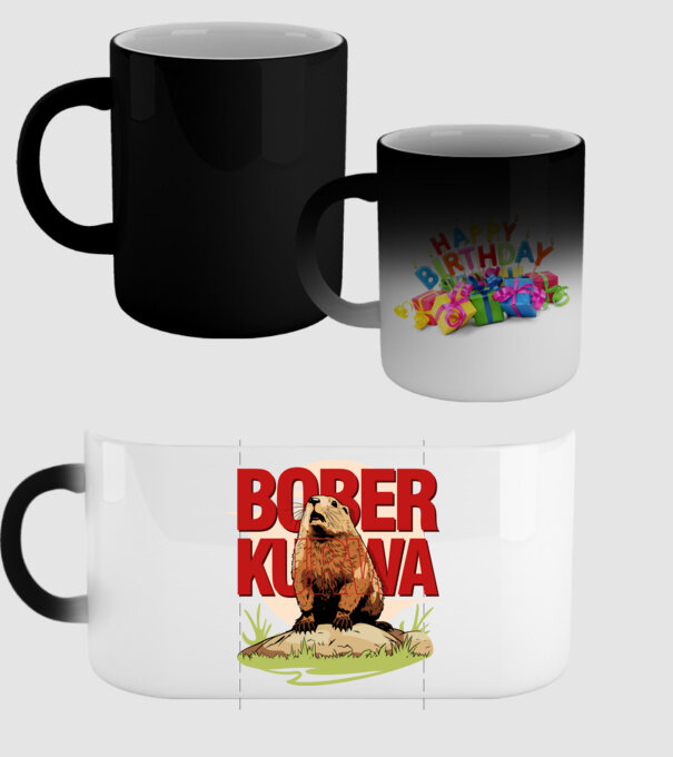 BOBER model negru pe tricou