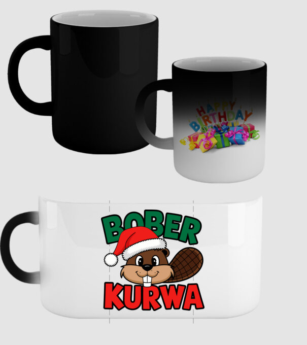 Bober kurwa xmas model negru pe tricou