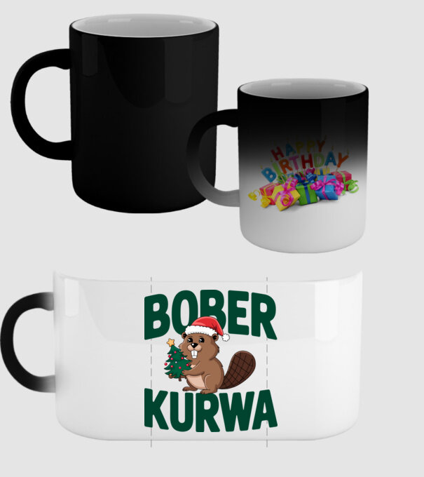 Bober kurwa xmas model negru pe tricou