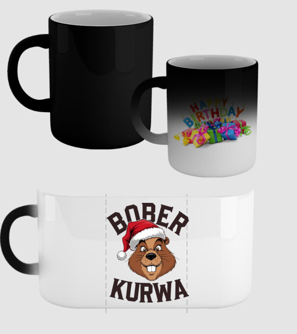 Bober kurwa xmas model negru pe tricou