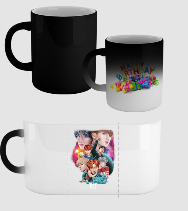BTS POSTER model negru pe tricou