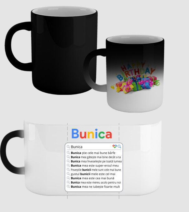 căutare Google Bunica model negru pe tricou