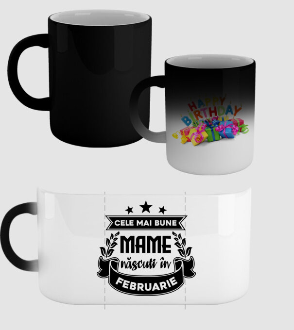 Cele mai bune mame sunt născuți în februarie model negru pe tricou