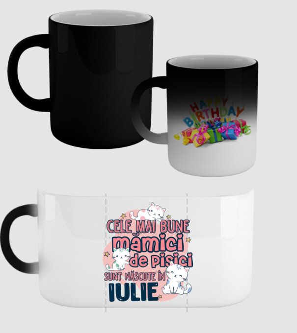 Cele mai bune mămici de pisici iulie model negru pe tricou