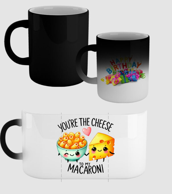 Cheese to my Macaroni model negru pe tricou