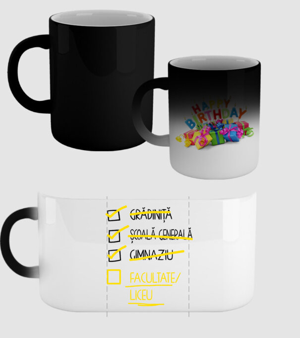 Cheklist educație - Gimnaziu alb model negru pe tricou