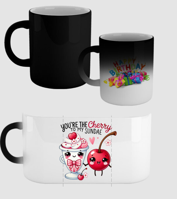 Cherry to my Sunday model negru pe tricou